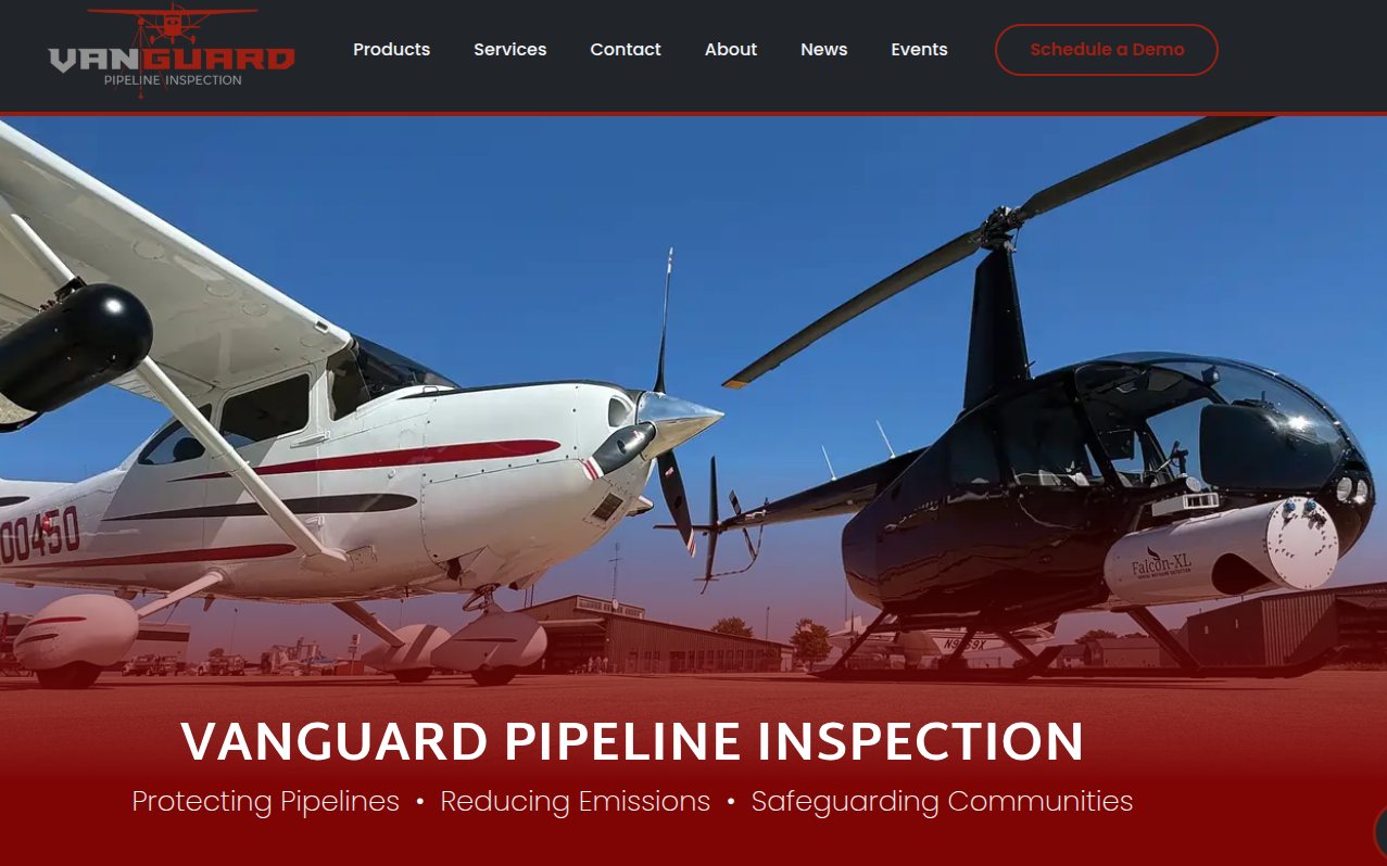 Vanguard Pipeline website homepage